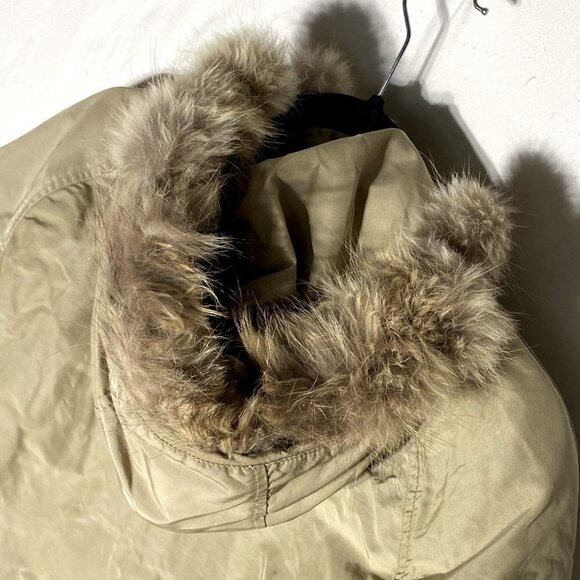 Vintage Eddie Bauer Tan Down Filled Bomber Jacket S - Picture 14 of 16